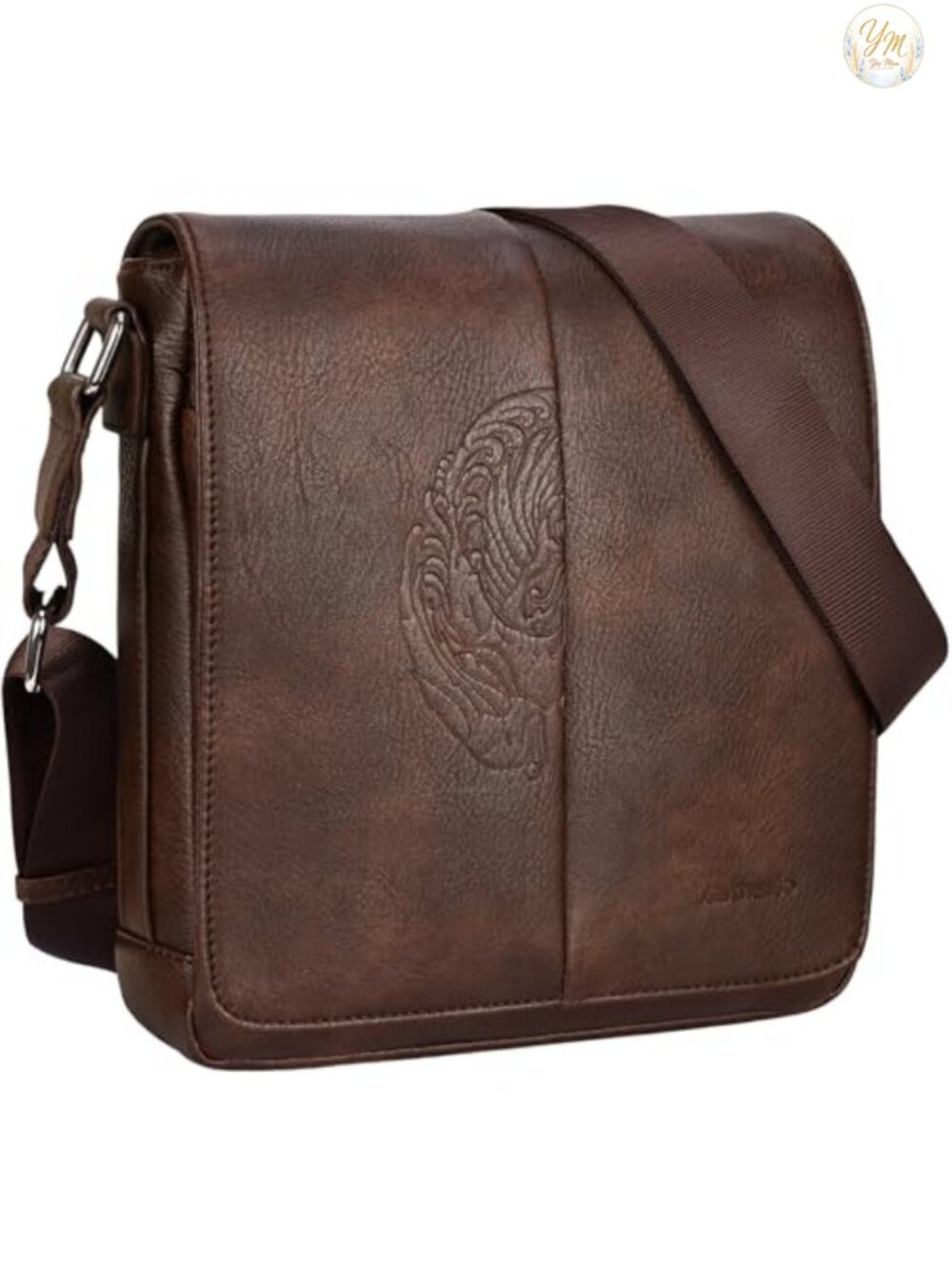 Men's Crossbody Bag Vegan Leather Adjustable Strap Messenger